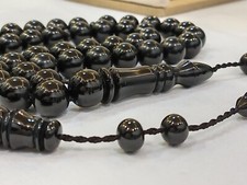 Natural German Sandalus Cherry Amber 45 beads سبحة مسكي الماني سندلس خراطة مصري picture