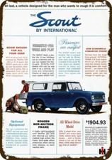 1962 INTERNATIONAL SCOUT 4X4 SUV Vintage-Look-Edge DECORATIVE REPLICA METAL SIGN picture