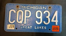 Vtge. Michigan Lic. plate. Tag(1). CQP-934. Exp. 2007. Rustic, COLLECTIBLE. picture
