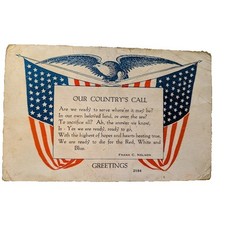 Our Countrys Call Frank Nelson Vintage Postcard Patriotic Poem 1917 WWI Antique picture