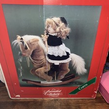 Santa's Best Animated Christmas Display Rocking Horse Girl Caryn Vintage c1990s picture