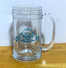 Disney cruise line Treasure Clear Glass Mug Collectible. Near mint. Cruise ship picture