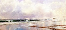 Oil painting Playing-on-the-Beach-Alfred-Thompson-Bricher-oil-painting landscape picture