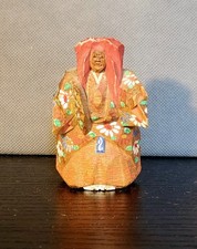 Vintage Japanese Nara Ittobori Wood Carving Shojo Noh Dancer Figurine Folk Art picture