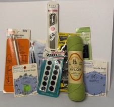 Vintage Sewing Supplies - Zipper, Pencil, Yarn, Velcro, Snaps, Elastic picture
