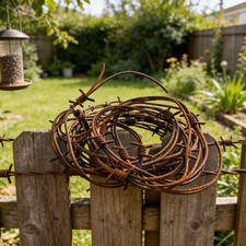 49 Foot Fake Rusted Barbed Wire Decoration 6 Pcs Halloween Plastic Barb Wire ... picture