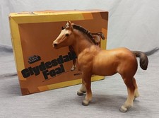 MIB Vintage 1979 BREYER HORSE Clydesdale Foal Model 84 Chestnut Original Box USA picture