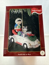 Carlton Cards Christmas Ornament-North Pole Or Bust - Volkswagen Beetle. New picture