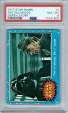 1977 Topps Star Wars Card #7 The Villainous Darth Vader PSA 8 picture