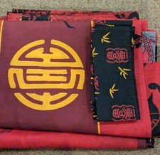 Vintage Oriental Curtains Set Of 2 Dragon Red Panels Brylane Home picture