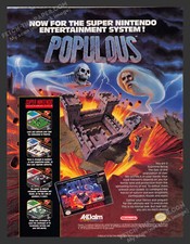 Populous Super Nintendo Video Game 1990s Print Advertisement Ad 1991 picture