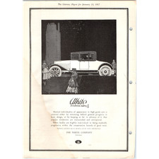 1917 White Sixteen Valve 4 Antique Automobile Cleveland Vintage Print Ad Stained picture