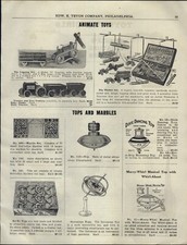 1931 PAPER AD Toy Animate Toys Big Logging Tractor Bull's Eye Marbles picture