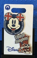 Disney Parks Authentic Epcot United Kingdom Mickey Two Pin Set NEW picture
