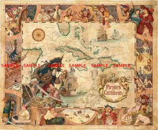 1997 Disney Pirates Of The Caribbean  Attraction Map 11 x 13.5 picture