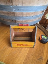 #5407 Vintage Original Wooden 6 Pack Coca Cola Bottle Carrier. picture