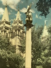 Vintage c1940’s OOAK Seagull Monument, Temple Salt Lake City Mormon Tinted Photo picture