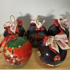 Coca-Cola Christmas Ornaments Lot of 5 Coke Ball Tree Ornaments 1995 Holiday picture
