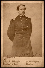 SUPER RARE ROBERT GOULD SHAW CIVIL WAR PHOTOGRAPH w/Autograph Cabinet Card RP picture