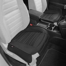 Motor Trend Seat Covers for Cars Trucks SUV, Faux Leather 2 Black Front Seats picture