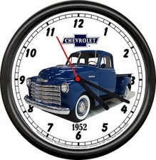 Licensed 1952 Chevy Pickup Truck Blue General Motors Retro Sign Wall Clock picture