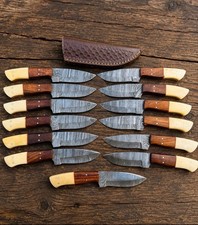 Lot of 20 pcs 8in Handmade Damascus Steel Skinner Knife with Sheaths Bone Handle picture