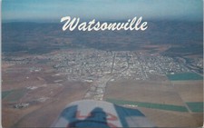 Photo PC Watsonville California Airplane View of the Town 1950s picture