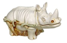 Harmony Kingdom Horn a Plenty Rhino Snake Trinket Box Figurine Vtg 1991 picture