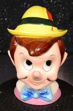 RARE Pinocchio Head Cookie Jar Walt Disney Vintage Disneyana Collectible picture