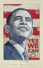 Barack Obama YES WE CAN by ANTAR DAYAL Official 2008 Campaign Lithograph #1493 picture