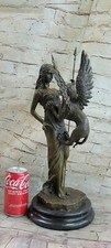 European Bronze Finery 185 Large Genuine Bronze Lady GRIFFIN Statue Sculpture picture