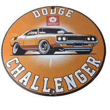 Vintage Dodge Sign - Challenger Muscle Gas Automobilia Porcelain Sign picture