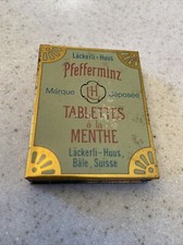 Antique Box Tin Metal Military Pfefferminz Tabs Mint Läckerli-huus Switzerland H picture