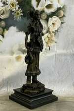 Art Deco Western Indian Female Warrior Bronze Sculpture Marble Statue Figure Art picture