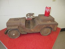 Vintage Structo Jeep Fire Department Truck Pumper #26 Pedal Car Look RUST PATINA picture