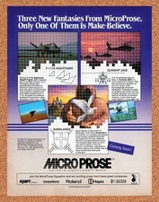 1991 MicroProse PC Games Original Advertisement / Retro Promo v1 picture