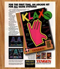 Klax Tengen Puzzle NES Arcade Hit - Video Game Print Ads Poster Promo Art 1990 picture