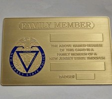 2026 NOVELTY NEW JERSEY STATE TROOPER  FAMILY MEMBER GOLD CARD NOT  ENGRAVED picture