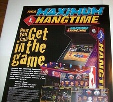 Midway NBA Maximum Hang Time Arcade POSTER Original Basketball Artwork 28 X 22.5 picture