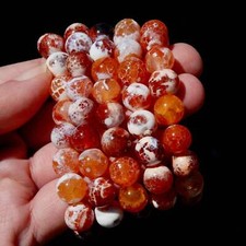 Mexican Fire Agate Crystal Bracelet, 10mm Beads picture