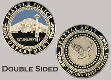Seattle Police SWAT Space Needle Eagle Graphic Challenge Coin  J#23 picture