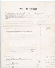1881 Vermont Tax Inventory Mason Carpenter Strafford VT Livestock & Real Estate picture