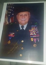 Col. Glenn Frazier HAND Signed RARE PHOTO Autographed Bataan Death March WWII NR picture