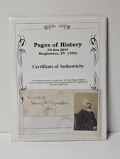 Henry Wadsworth Longfellow Authentic Handwritten Signature from 1877 picture