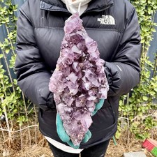 5.8LB Natural Amethyst geode quartz cluster crystal specimen Healing picture