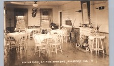 DINING ROOM belfast me real photo postcard rppc searsport mooring maine history picture