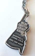 VINTAGE MERV GRIFFIN GROUP RADIO KEY FOB / CHAIN NASHVILLE, CONN. USA picture