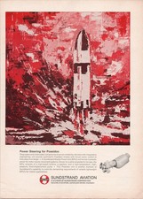 Sundstrand Aviation Poseidon Missile Magazine Ad Vintage 1960s Red Black picture