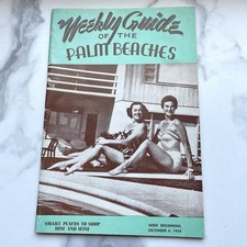 Vintage 50s Florida Palm Beaches Weekly Guide Pin Up Girls, Advertising Ephemera picture