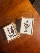 Set Of 2 Vintage German Wooden Lanterns Erzgebirge Folk Art picture